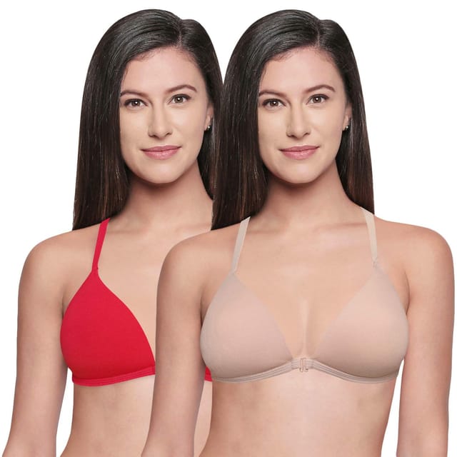 BODYCARE Low Coverage, Front Open, Seamless Padded Solid Color Bra