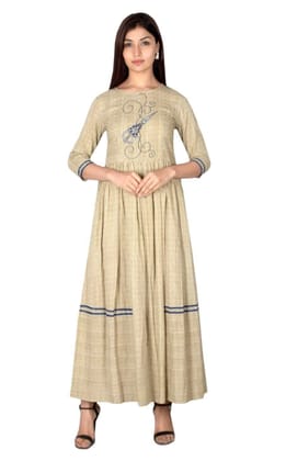 JAIPURETHNICWEAVES Women's Cotton Cambric Embroidered Anarkali Kurta