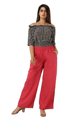 JAIPURETHNICWEAVESWomen's Rayon Solid Straight Palazzo Pant