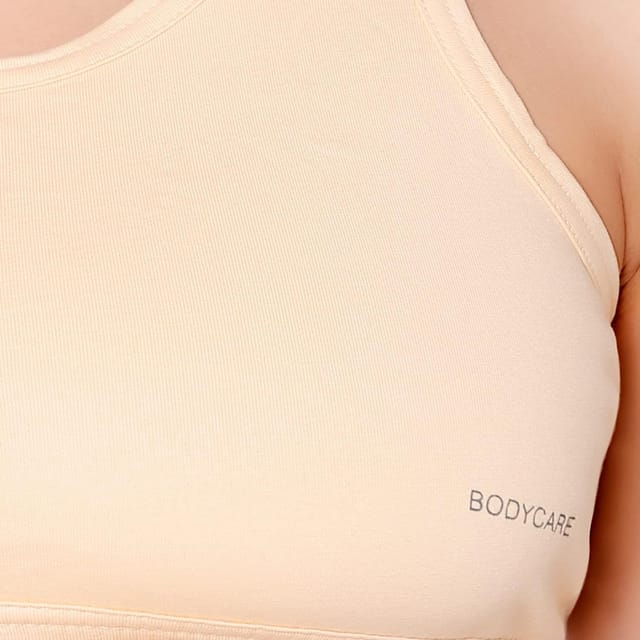 BODYCARE Women's Cotton; Spandex Non Padded Non-Wired Sports Bra (Pack of 3)