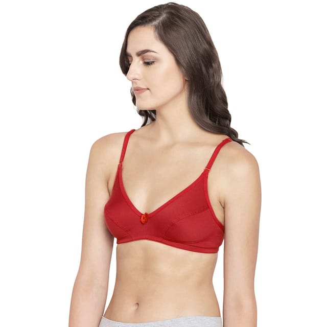 BODYCARE Seamless, Wire Free, Padded Sports Bra Red,White