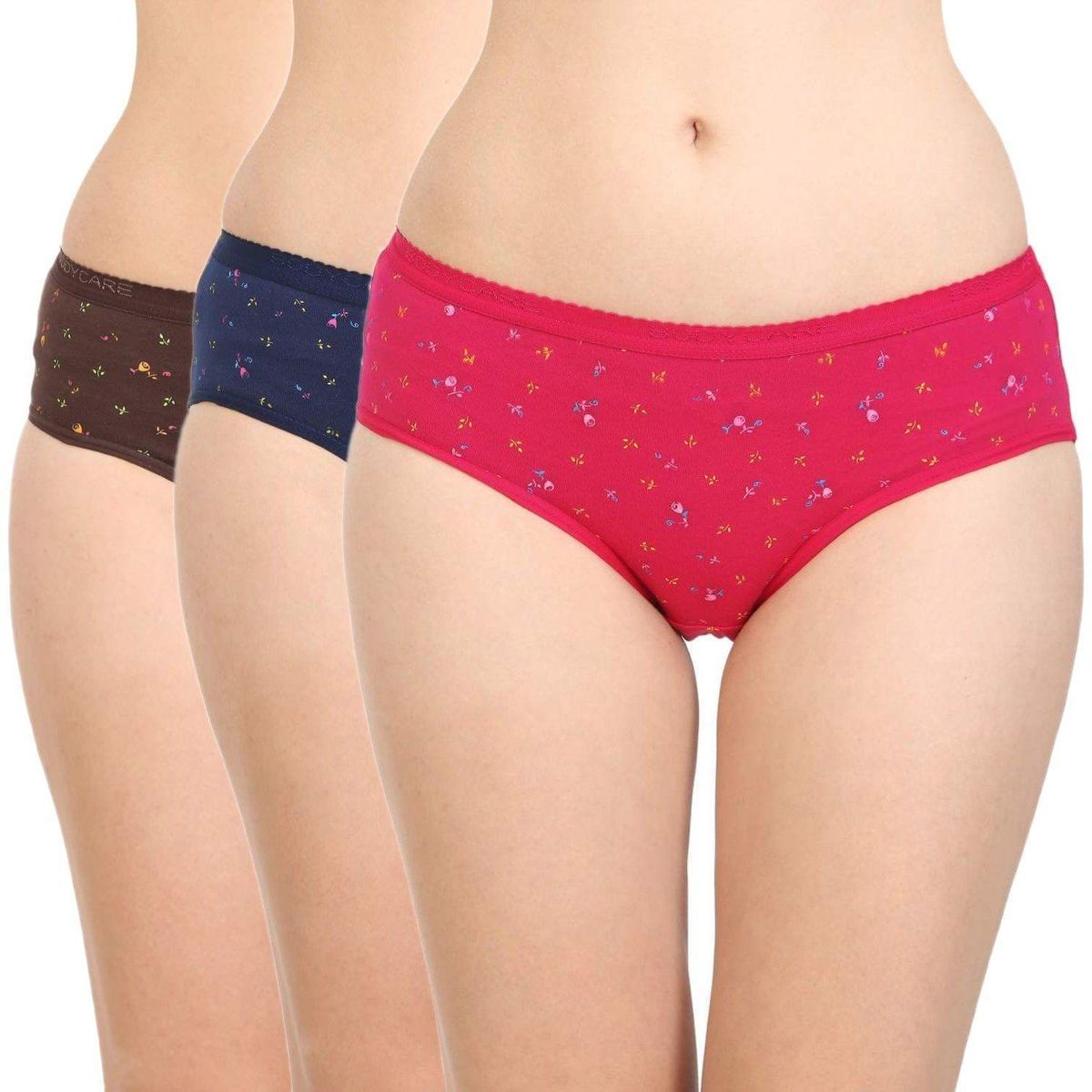 BODYCARE Women's Cotton Panties (Pack of 3) (4000-S_Color May Vary_32)<br>