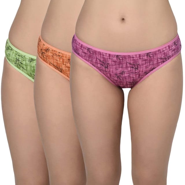 Bodycare Pack Of 3 Solid Hipster Panty In Assorted Color-s-36, S-36-3pcs
