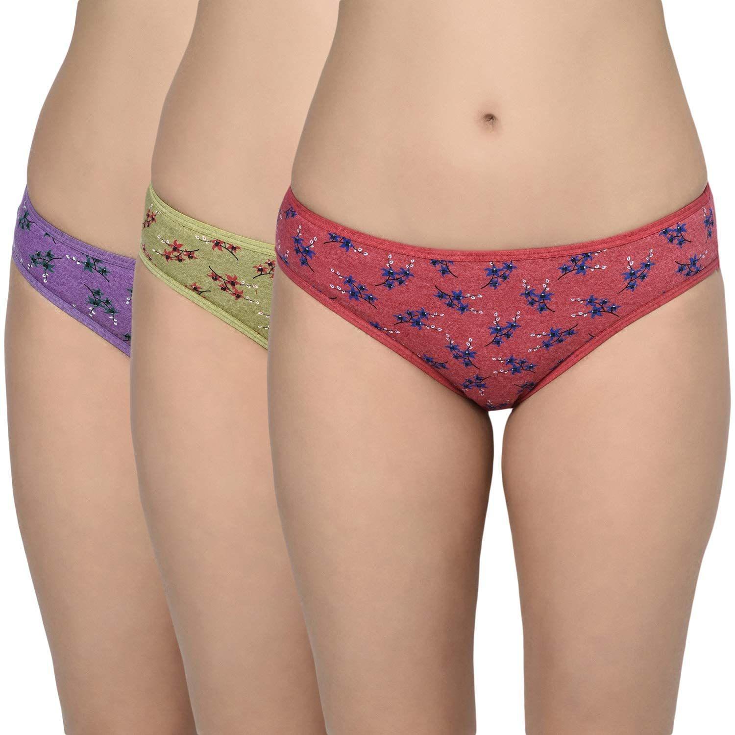 Bodycare Pack Of 3 Printed Panty In Assorted Colors-8516b-3pcs