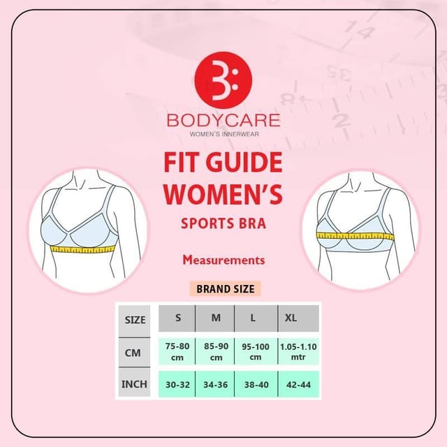 BODYCARE Women's Cotton Padded Wire Free T-Shirt, Sports Bra  (E1606-SKINWHT-2PCS-30_Beige_30)