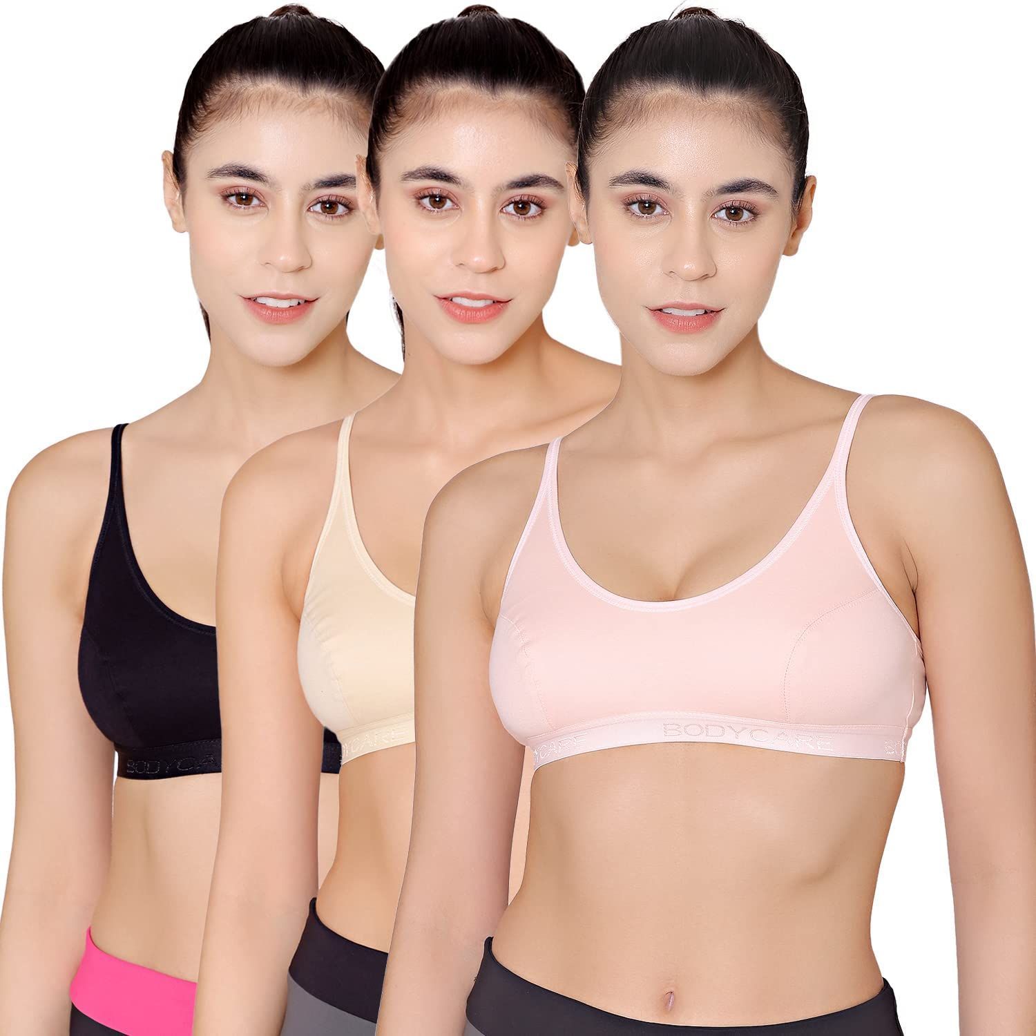 Buy BODYCARE Women's Perfect Coverage Bra (White, 30) Pack of 3 at