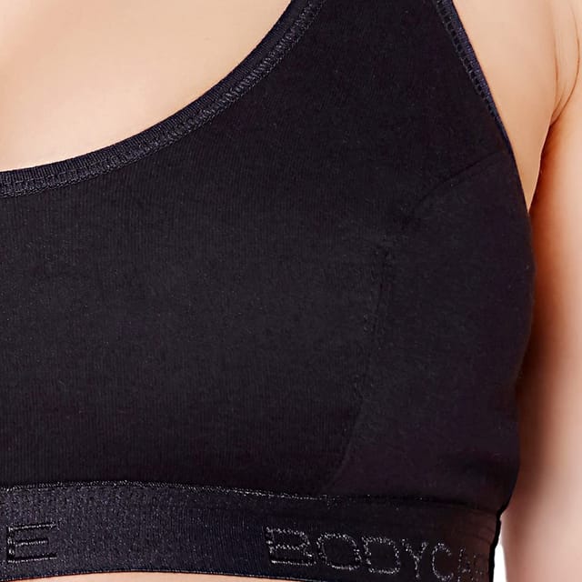 Buy Bodycare Pack Of 3 Solid Non Wired Non Padded Sports Bras E1608PCHPIWI  - Bra for Women 8072055