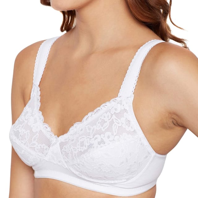 Buy Bodycare Women's Cotton Non Padded Wire Free Sports Bra White at