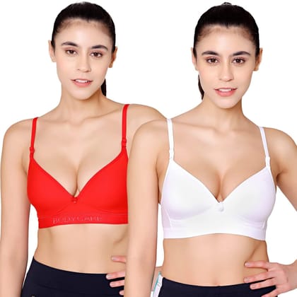 BODYCARE Pack of 2 Lightly Padded T-Shirt Bra in Coral-Maroon Color -  E6565COMH
