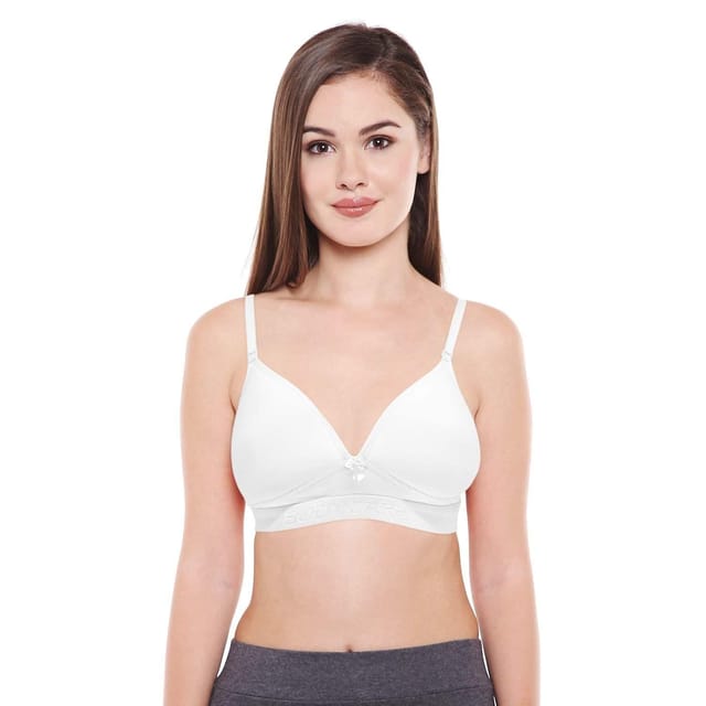 BODYCARE Seamless, Wire Free, Padded Sports Bra Pink,White