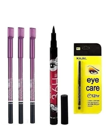 Elecsera Waterproof Eyeliner Black Eye Care Kajal with Sketch Pen Eyeliner 2.5 g (Black)