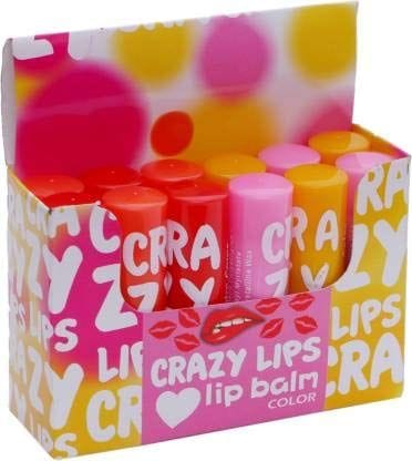 Elecsera Cosmetic 7 Heaven's Crazy Lip Balm (Pack of: 12, 48 g, Multicolour)