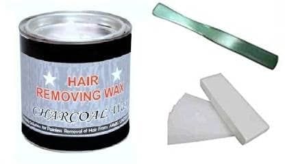 Elecsera Charcoal Hair Removal Wax(500 Gm.),50 Wax Strips and 1 Steel Knife Wax Wax (500 g)