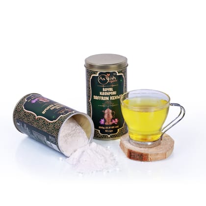 AsWah Organic Kashmiri Kahwa Chai | Instant Mix | Green Tea with Saffron | Authentic and Traditional Blend | Kashmiri organic Kahwa Chai | Pure Kahwa Chai 250gm