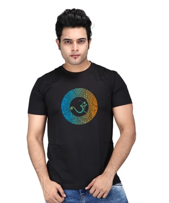 Om - Premium Round Neck Cotton Tees for Men - Black