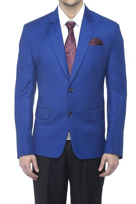 BELARIO Royal Blue Solid Single Breasted Party, Casual Men's Full Sleeve Blazer