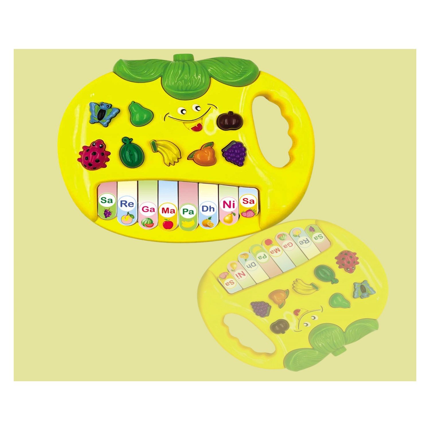 KTRS Enterprise Apple Musical Piano with 3 Modes Sounds Quiz Spellings and Tunes- Yellow