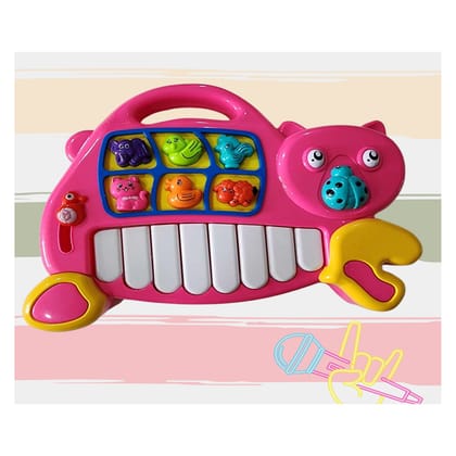 KTRS Enterprise Cat Musical Piano with 3 Modes Sounds Quiz Spellings and Tunes- Pink