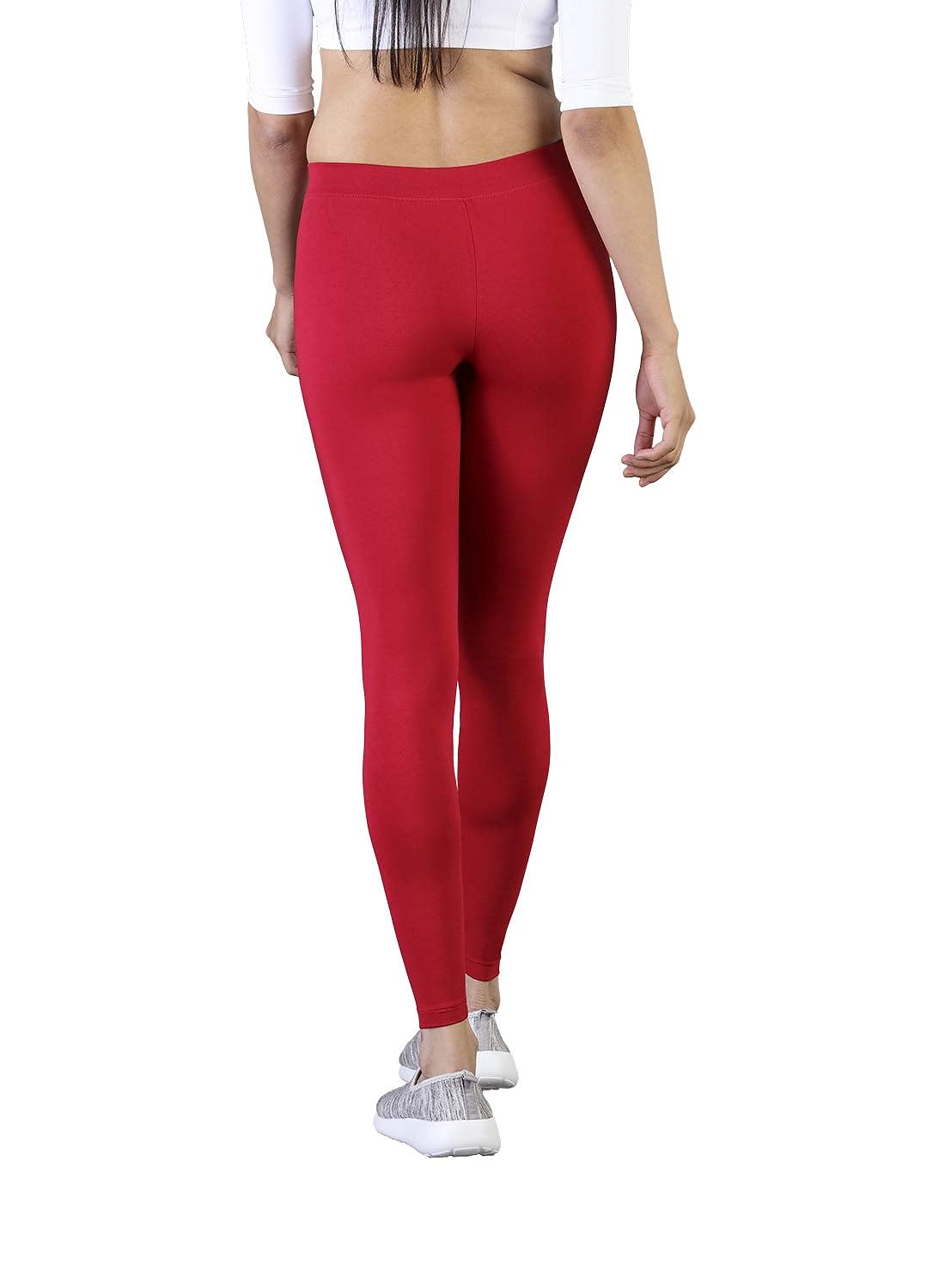 Women's Regular Fit Leggings (Red)