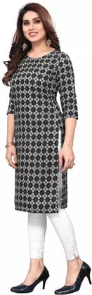 Women Colorblock Pure Cotton A-line Kurta (Black)