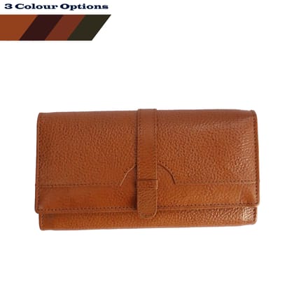 Women Trendy Dark Brown Genuine Leather Wallet