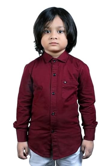 Boy's Printed Shirt (Maroon)