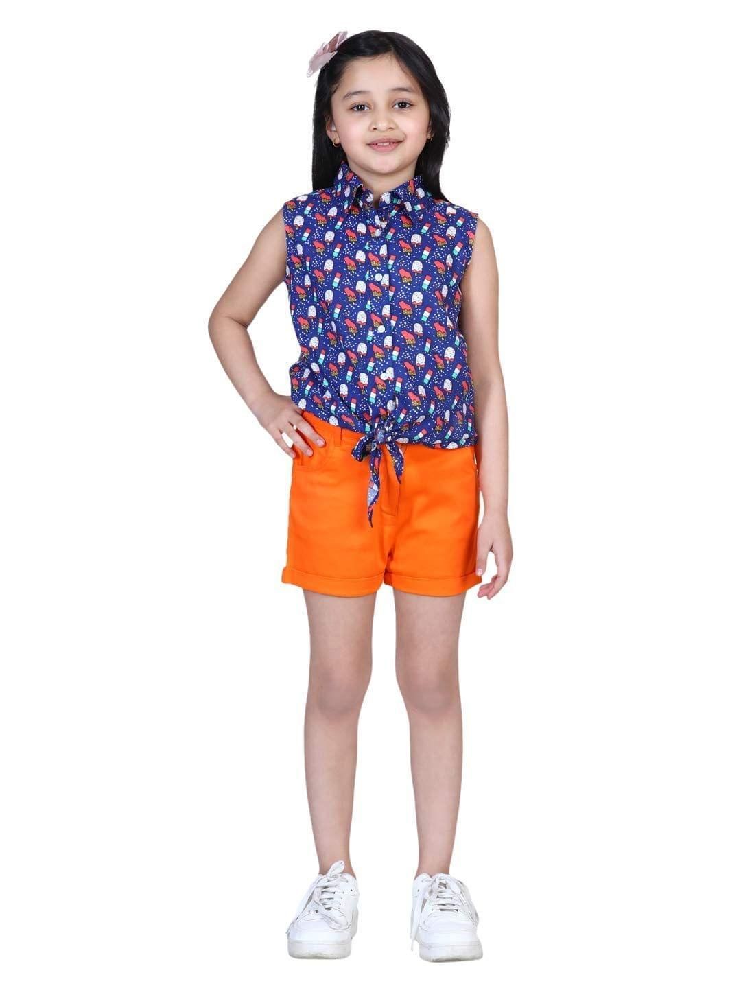 StyleStone Girls Ice Cream Printed Top and Shorts Set (9356IceCreamSet11-12Y)