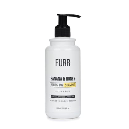 FURR Banana and Honey Nourishing Shampoo - 300ML | Nourishes Hair and Scalp | For Dull, Damaged and Frizzy Hair | Goodness of Banana and Honey�