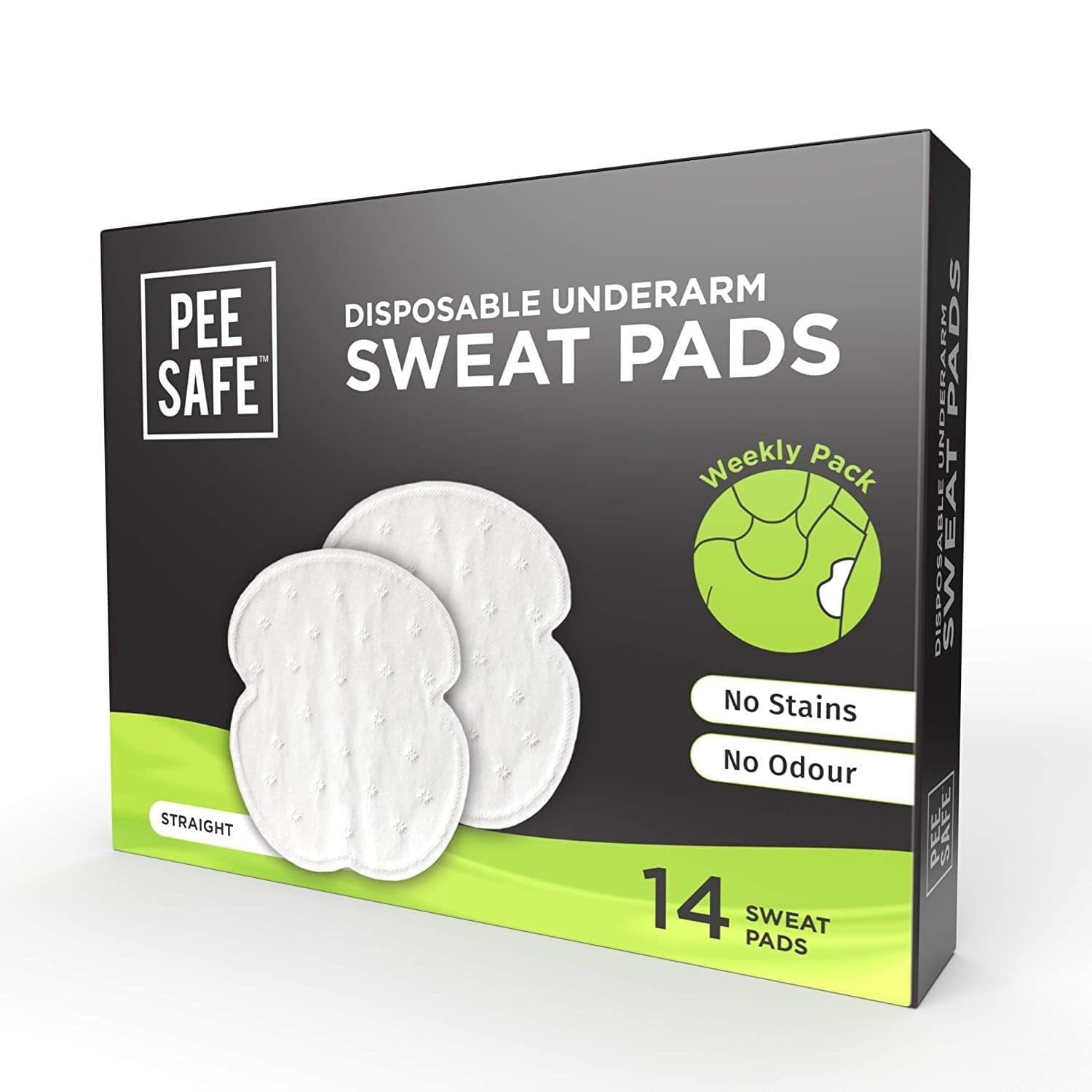 Pee Safe Disposable Underarm Sweat Pads - Straight, Prevents Stains