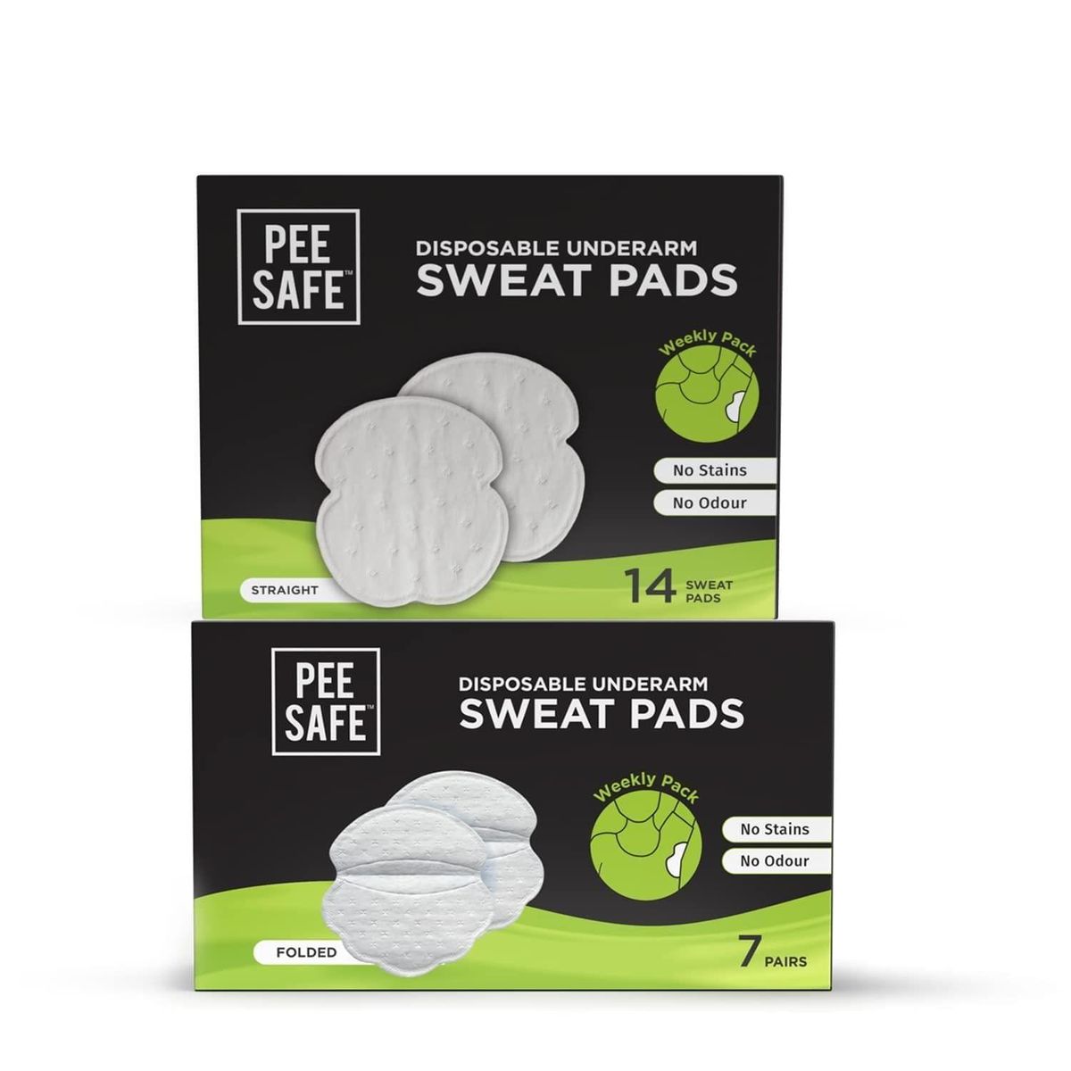 Pee Safe Disposable Underarm Sweat Pads Straight & Folded Combo, Prevents  Stains, Absorbs Sweat & Unpleasant Odour, Breathable And Deodorizing, For Men & Women