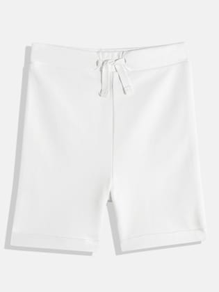 GIRLS WHITE MELANGE SHORTS