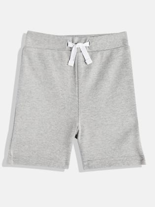 GIRLS GREY MELANGE SHORTS