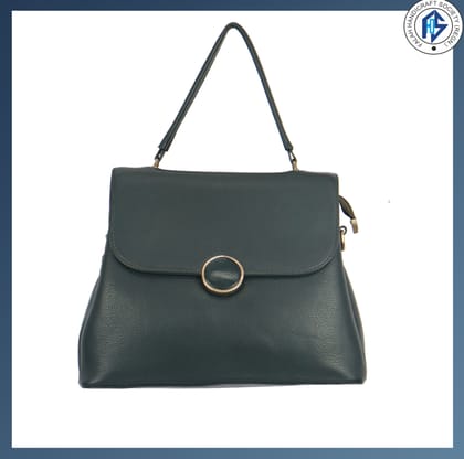 Genuine Leather Stylish Green Satchel Bag for Girls & Women  -  Green