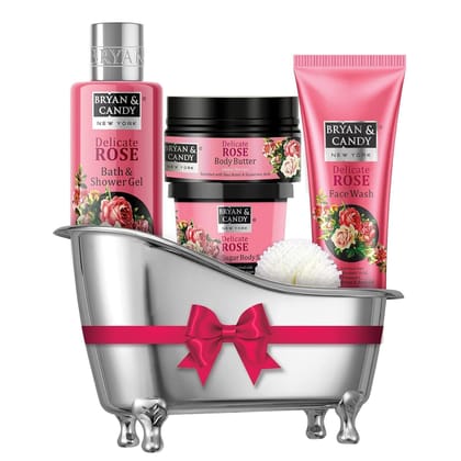 Bryan & Candy Delicate Rose Tub Kit Gift Set For Women And Men