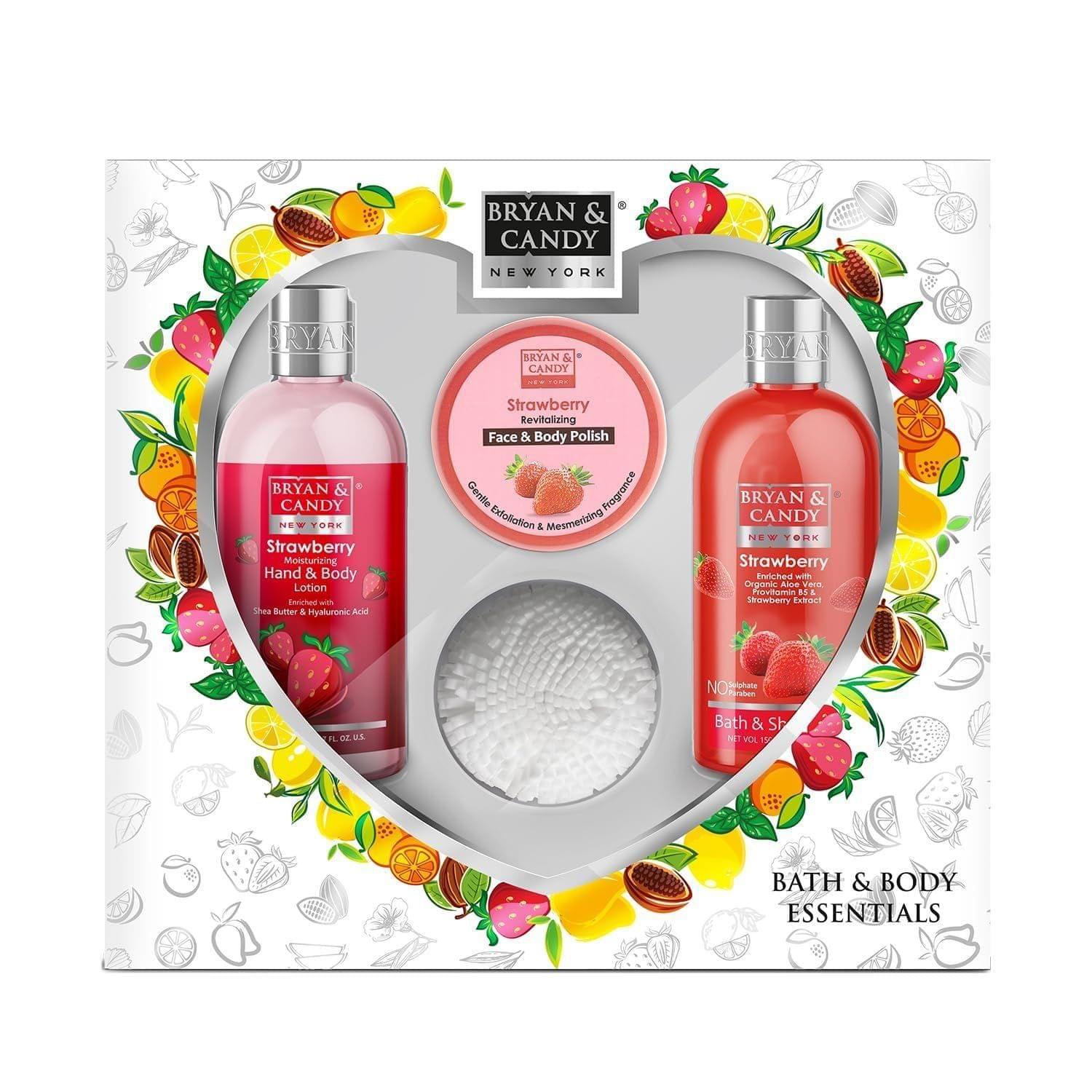 Bryan & Candy Strawberry White Heart Kit Gift Set For Women And Men