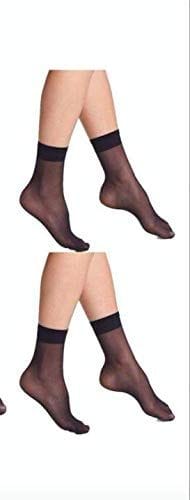 Cossess black transparent/sheer ankle length stylish summer socks (2 pairs)