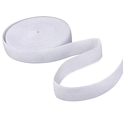 COSSESS White 1 INCH Wide Knitted Elastic 20 Meter Used for Sewing,Stitching,Tailoring, Elastic Pants and Other DIY Items