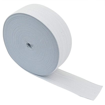 COSSESS Premium Knitted Elastic | 2.5 inch(60mm) Wide Meter Long | White Colour | Oeko tex Certified | Used in Tailoring, Sewing, Fashion Designing, Boutique, Stitching, Alteration