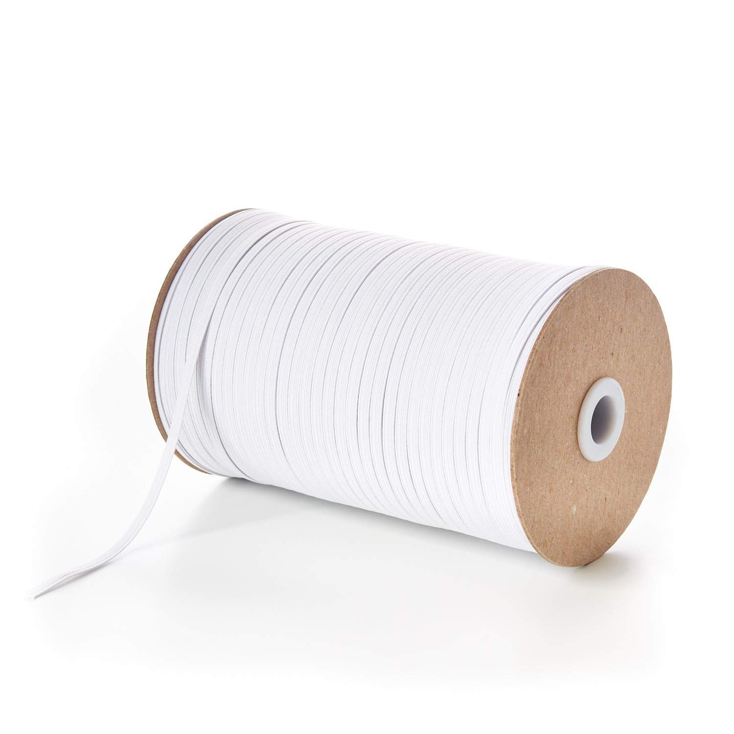 Cossess 4mm Wide Knitted Elastic 200 Meter Used for Making of Scrunchie,Sewing, Stitching, Tailoring, Elastic Pants and Other DIY Items Mask Making Elastic/C-3 4MM (White)?