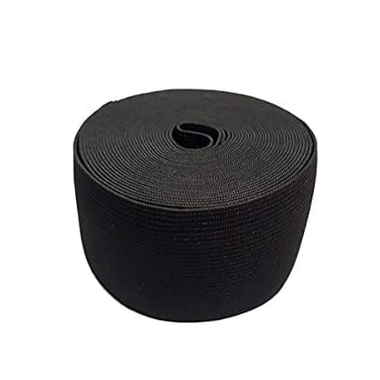 COSSESS Premium Knitted Elastic | 2.5 inch(60mm) Wide 25 Meter Long | Black Colour | Oeko tex Certified | Used in Tailoring, Sewing, Fashion Designing, Boutique, Stitching, Alteration