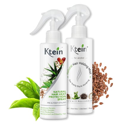 KTEIN HAIRSTYLE COMBO: Hair Heat Protection Spray 200ml + Hair Holding Spray 220ml