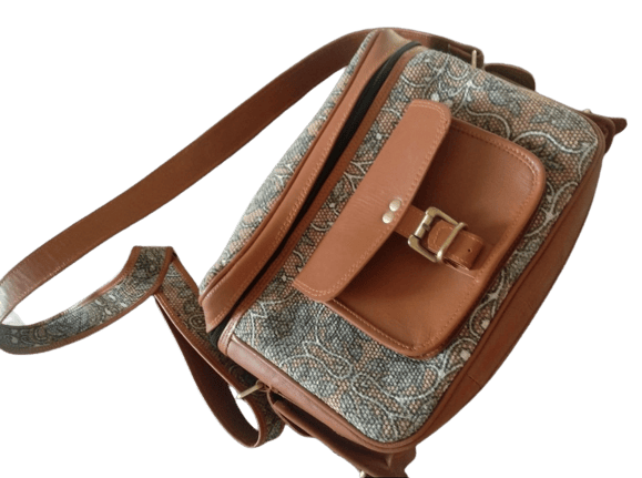 Leather canvas bag