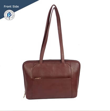 Genuine Leather Maroon FHS Satchel bag for Girls & Women -  Maroon