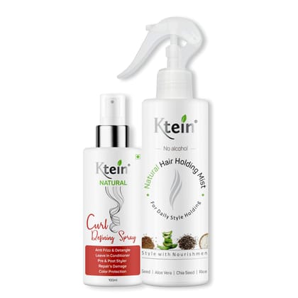 KTEIN CURL STYLE COMBO :Natural Curl Defining Spray and Hair Holding Spray 200 ml