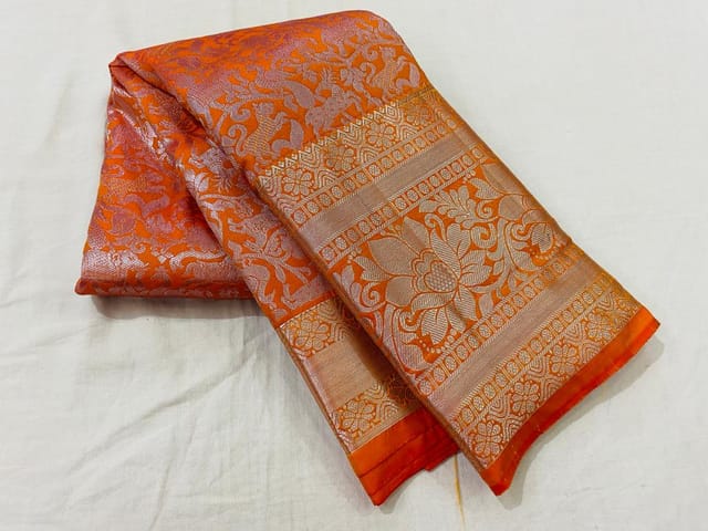 Shop dark mustard semi silk saree | The S Studio