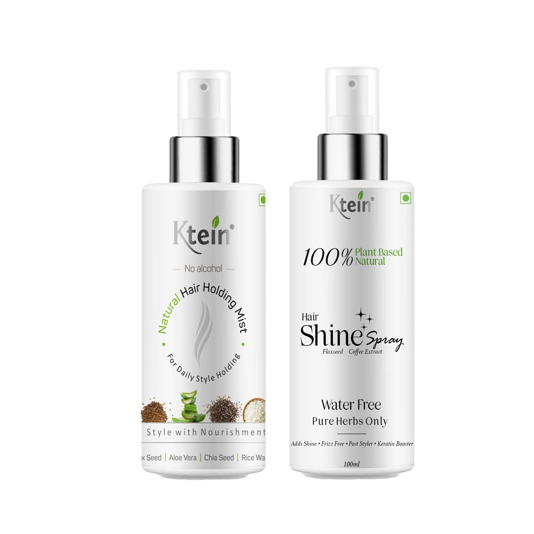 Ktein 100% Plant Based Heat Protection Shine Spray and Holding Spray Combo 100ml