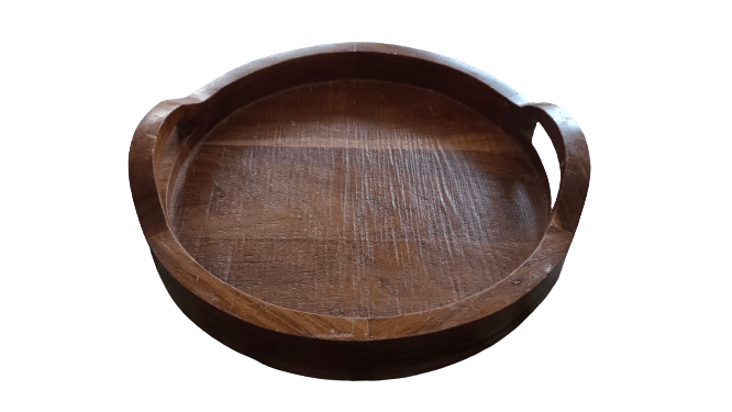 ROUND WOODEN TRAY| SERVING TRAY WOODEN