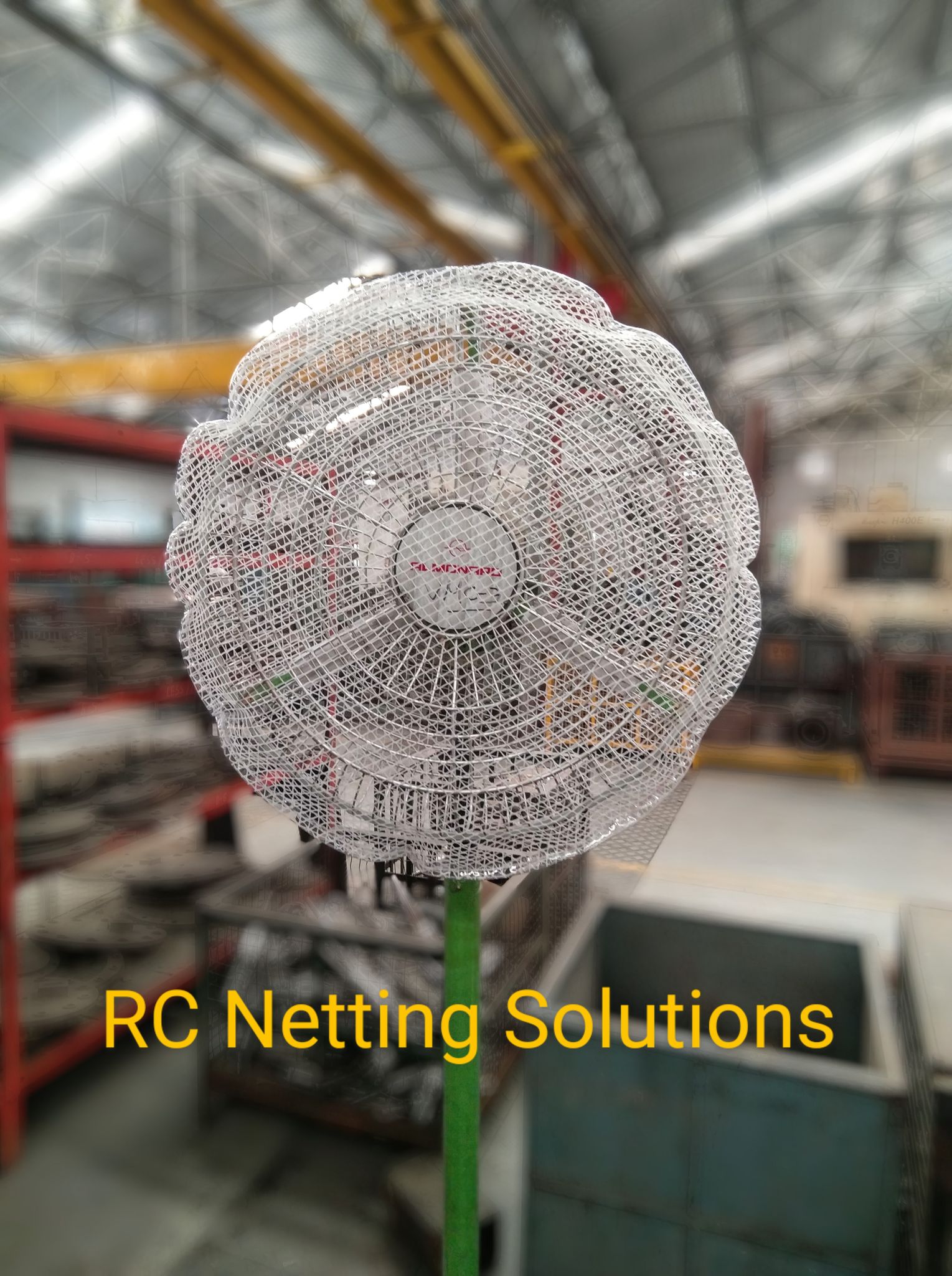 RC NETTING SOLUTIONS Industrial Fan Safety Net Cover for Finger Protection - Standard Fan Size or Sweep- 450 mm (18 inch) Industrial Fan Net Cover (Natural White)