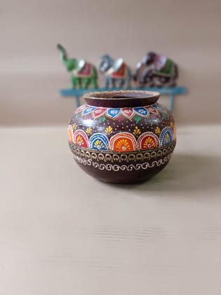 Multicolor Painted Wooden Pot for Plant Wall Decor