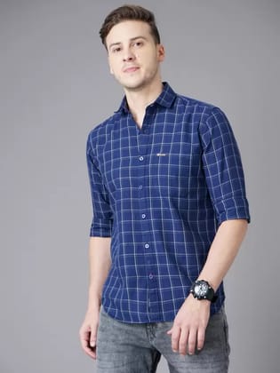 Men Slim Fit Checkered Casual Shirt